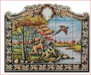  Fresque murale en céramique CHASSE AU FAISAN-FG 2308