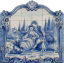 Fresque murale en céramique la bergère et le berger-RM340