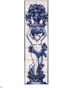 Fresque murale en céramique chérubin portant un Bouquet de fleurs-FL142
