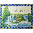 -FRESQ 645-Les-cygnes-couleur-12-carreaux-