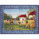 -FRESQ 625-la-fermière-et-son-troupeau-couleur-12-carreaux-