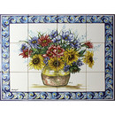 -FRESQ 644-bouquet-fleurs- champêtres-couleur--12-carreaux-