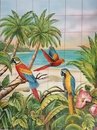  Fresque murale en céramique PERROQUETS-PSG 643