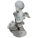 Statue en pierre petit Cupidon  aux deux grenouilles 