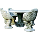 SALON DE JARDIN AVEC FAUTEUILS MOTIFS TETES HOMMES