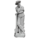 Statue de jardin en pierre Homme : Le Jardinier Pensif