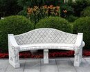 Banc avec dossier en pierre demi lune style antique 