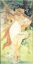 Fresque style Mucha en céramique  SAISON PRINTEMPS- P399