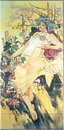 Fresque style Mucha en céramique   SAISON AUTOMNE- P401