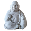 Statue de jardin en pierre Bouddha Barbu Assis