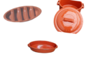 Lot de trois plats en terre cuite