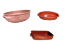 Lot de trois plats en terre cuite