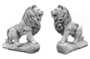 Statue paire de lions debout