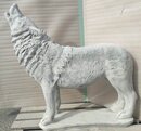 STATUE DE LOUP HURLANT