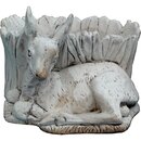 Statue Faon Couché près d'une Souche