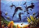  Fresque murale en céramique DAUPHINS JOUEURS-PSC 503
