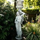 Statue de jardin en pierre Femme portant un Vase sur la Tête(Bras gauche)