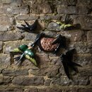 lot de 4 oiseaux et un nid d'hirondelles