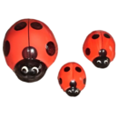 Décoration LOT DE TROIS COCCINELLES EN CERAMIQUE