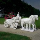 Statue voiture à cheval avec son cocher