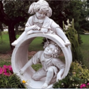 Statue en pierre Fille et Garçon partie de cache-cache