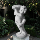 STATUE ENFANT SUPPORT POUR VASE REGARDANT A GAUCHE