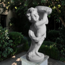 STATUE ENFANT SUPPORT POUR VASE 
REGARDANT A DROITE