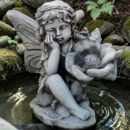 Statue de jardin en pierre Fée pensive