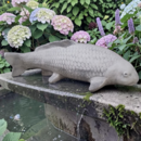 statue en pierre Carpe koï 60 cm