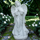 Statue en pierre Ange en prière 