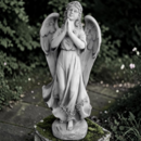 Statue en pierre Ange en prière 