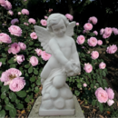 Statue Ange et bouquet de Fleurs
