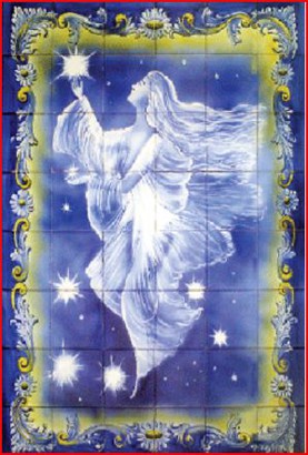 Fresque murale en céramique L'ETOILE DU NORD- ESP010