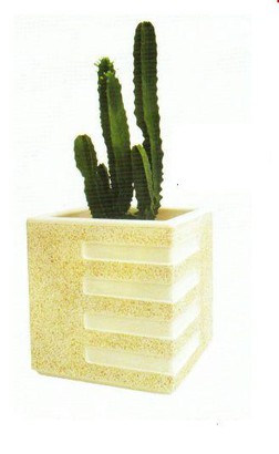 Vase carré en gravier lavé (grand)