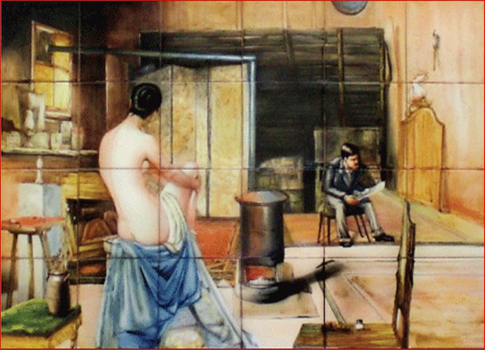  Fresque murale en céramique LA FEMME NUE-ESP 013