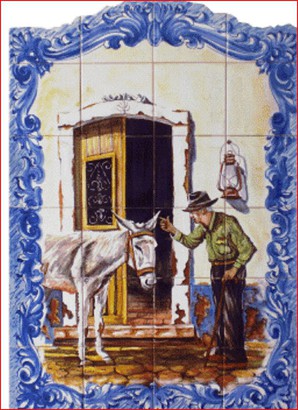  Fresque murale en céramique LE MULETIER-FG 2302
