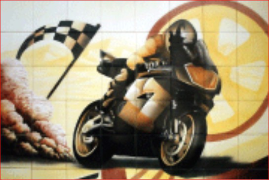  Fresque murale en céramique LE MOTARD-ESP 015