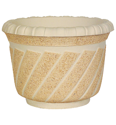 Pot rond motif hachures en biais (grand modèle 55 cm)