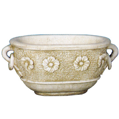 Vase ovale motifs fleurs