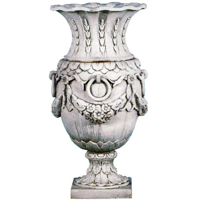 Vase motifs fleurs avec anneaux et corolle