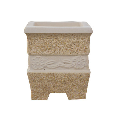 Vase carré en gravier lavé 