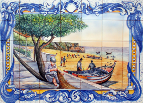 Fresque murale en céramique le  port de pêche-FG 292