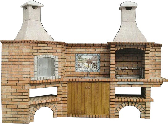 Barbecue et Four à Pain avec plan de travail au centre