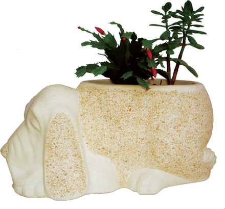 VASE CHIEN DROOPY EN GRAVE LAVE