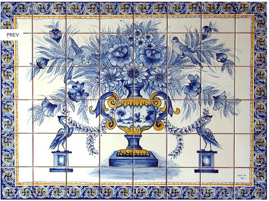Fresque -murale-bouquet-de-fleurs-aux-oiseaux-FL124