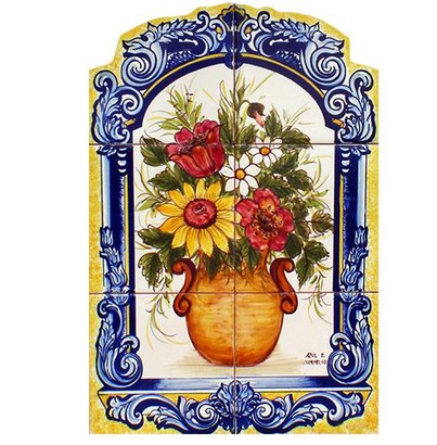 Fresque -murale-bouquet-champêtre-FL138