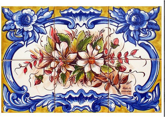 Fresque murale en céramique bouquet de fleurs-FL139