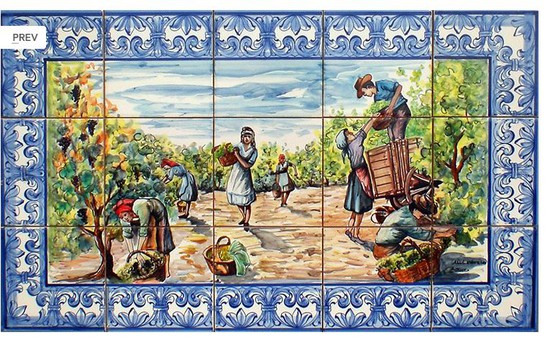 Fresque murale journée de vendanges-FG 2301