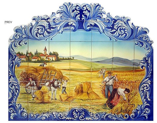Fresque murale en céramique les Moissons-FG 240