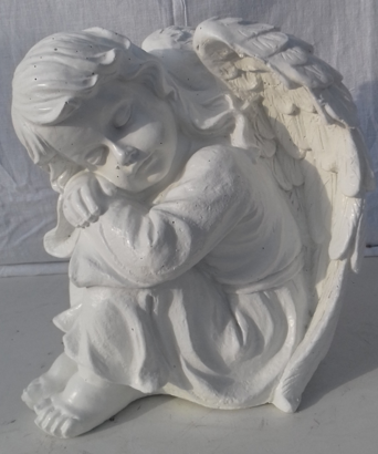 Statue Ange Endormi Perle tête à gauche